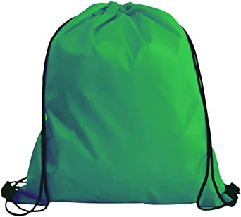 Deidentified Green Drawstring Bag with Grey String RRP 2.49 CLEARANCE XL 59p or 2 for 1
